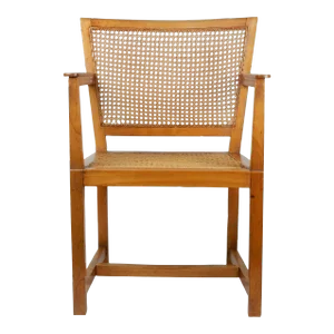 Architect Oskar Strnad 1879-1935 Pine & Cane Arm Chair 1920's Art Deco