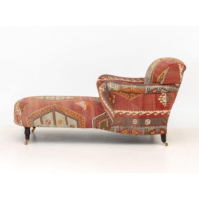 George Smith Kilim Upholstered Chaise Longue For Sale In New York - Image 6 of 9