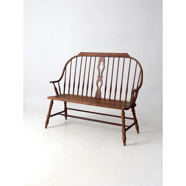 From the Temple Stuart Scout Collection, this vintage Windsor bench embodies the timeless charm of classic American...