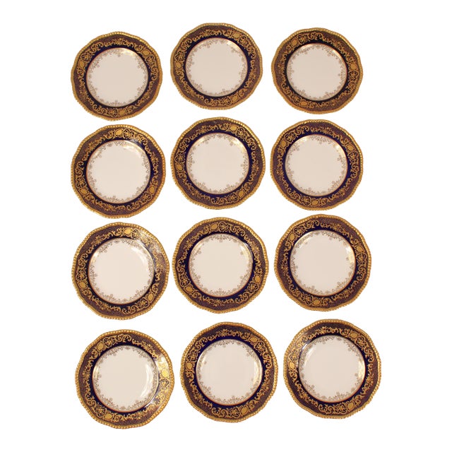 Set of 12 Coalport for Tiffany & Co 9" Diameter Plates For Sale