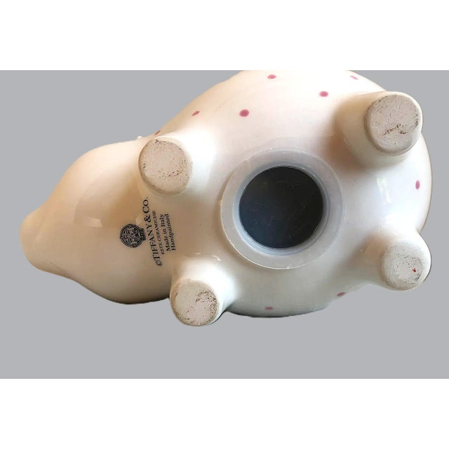 White Tiffany & Co. Hand Painted Vintage Piggy Bank For Sale - Image 8 of 9