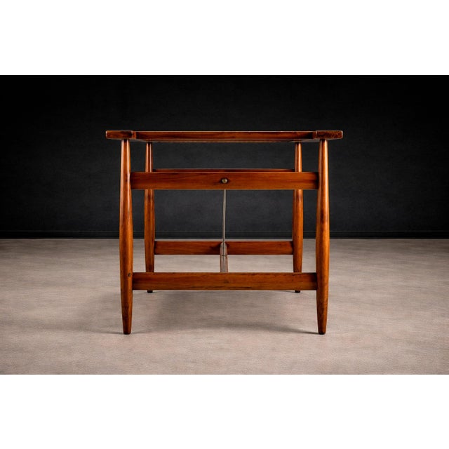 Sergio Rodrigues “Burton” Dining Table in Freijó & Polished Black Stone, Brazil, 1958 — Lot 702 For Sale - Image 9 of 14