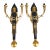 Pair French 19th C Empire Caryatid & Winged Lions Bronze Wall Sconces For Sale