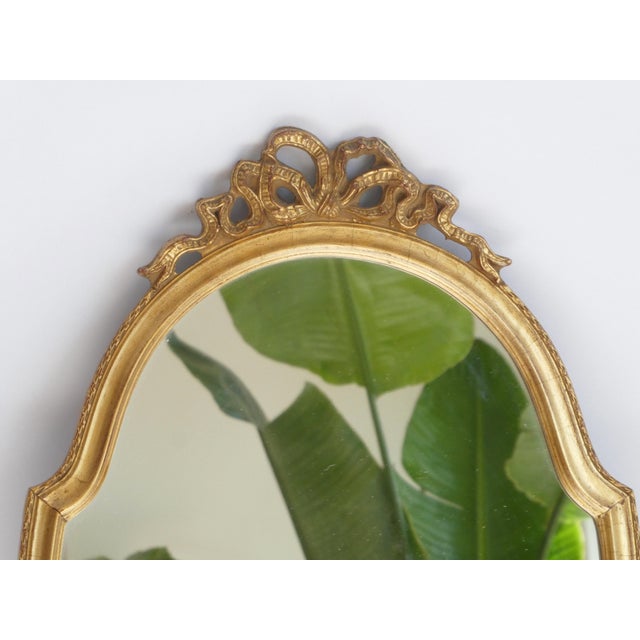 Vintage Ornate Gold Bow Mirror, 1950s For Sale - Image 4 of 8