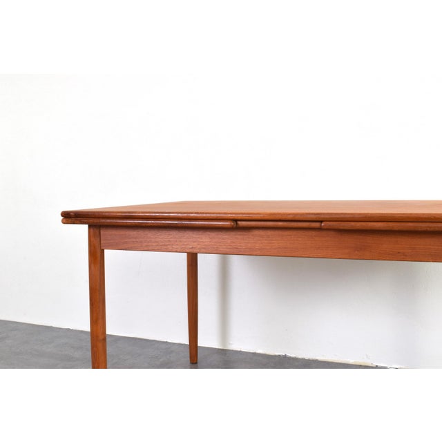 Brown Mid-Century Danish Teak Extendable Dining Table, 1960s For Sale - Image 8 of 12