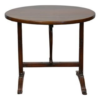 Antique Louis-Philippe French Walnut Tilt-Top Wine Tasting Table with Carved Paw Feet For Sale