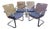 Set of 4 Attributed Chromcraft Cantilever Chairs With Wicker Backrest For Sale