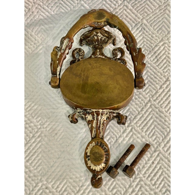Antique French Rococo Revival Cast Brass Door Knocker With Original Painted Patina c.1900 For Sale - Image 10 of 11