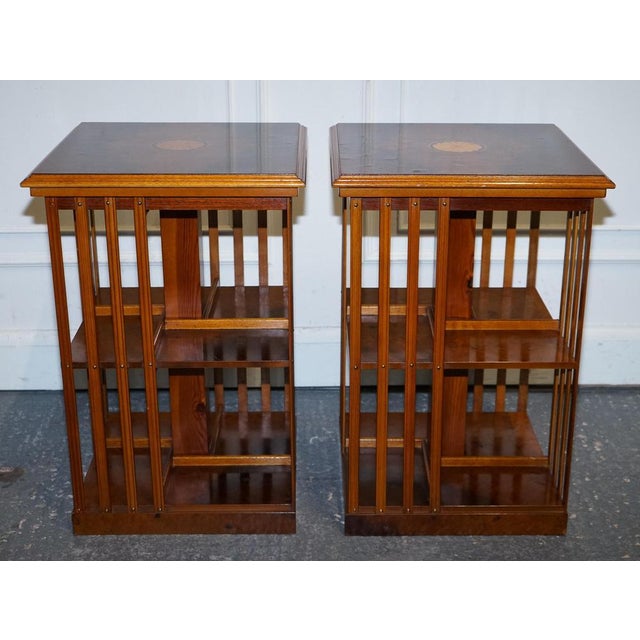 Sheraton Revival Burr Walnut Bookcases, Set of 2 For Sale - Image 11 of 16