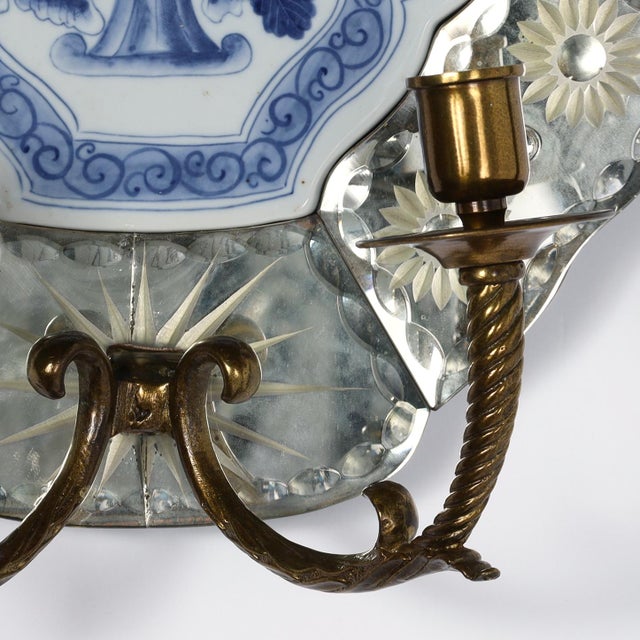 Vintage Pair of Venetian Style Mirrored Wall Sconces by Maitland Smith For Sale - Image 10 of 12