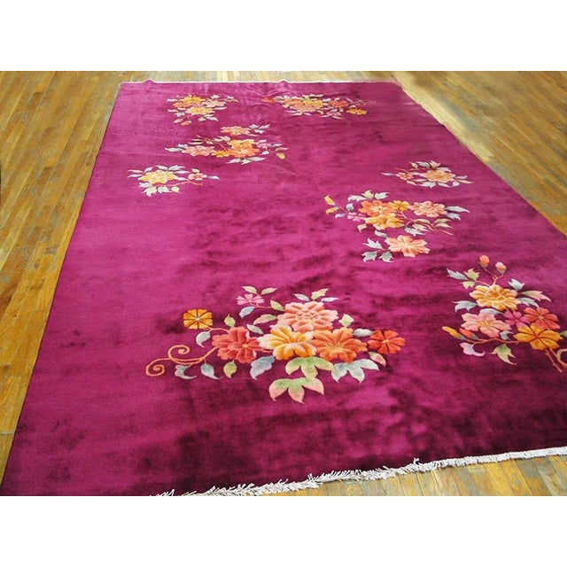 Antique Chinese Art Deco rug. Size: 8'8" x 14'8".