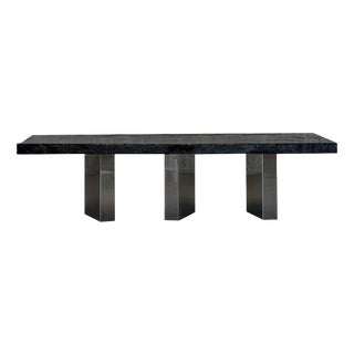 Black Moon One of a Kind Dining Table in Burnished Wood by Alex Turco For Sale