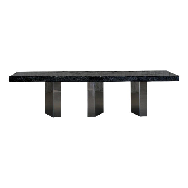 Black Moon One of a Kind Dining Table in Burnished Wood by Alex Turco For Sale
