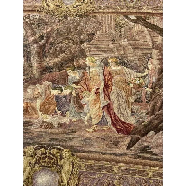 Vintage French Needlepoint Tapestry, 1950s For Sale - Image 4 of 18
