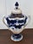 Italian Ceramic Lidded Urn Capodimonte Cobalt Blue Gold Relief Cherubs 70s For Sale - Image 13 of 16