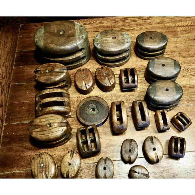 Vintage Oak and Ash Ships Blocks, 1990s, Set of 24 For Sale - Image 3 of 10