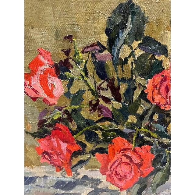 Maya Kopitzeva, Red Roses, 1968, Oil For Sale - Image 4 of 8