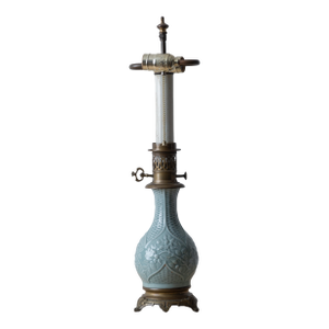 French Celadon Table Lamp With Bronze Mounts, c.1880