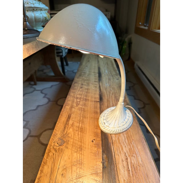 Early 20th Century Cast Iron Gooseneck Desk Table Lamp by Eagle For Sale - Image 9 of 12