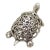 Vintage Italian Handmade Genuine Silver Perforated Turtle Figurine Miniature For Sale