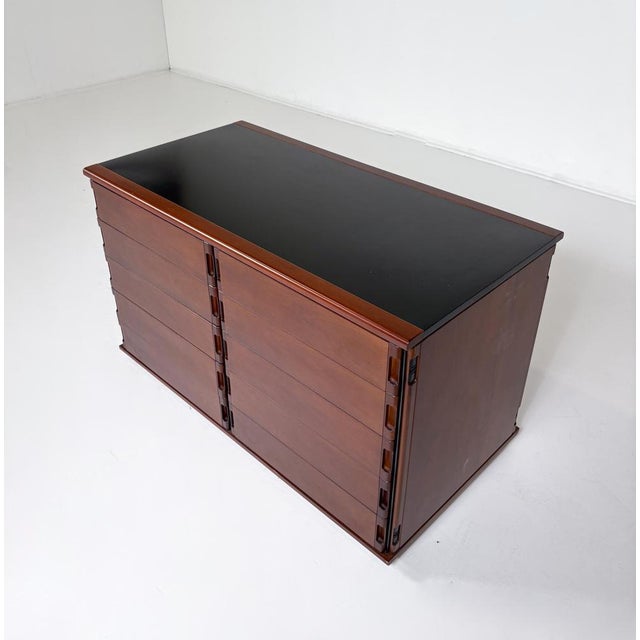 Mid-Century Wood Chest of Drawers attributed to Gianfranco Frattini, Italy, 1970s For Sale - Image 3 of 9