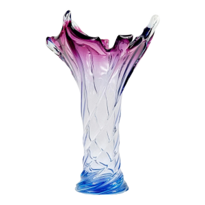 XL Mid-Century Twisted Murano Glass Vase From Fratelli Toso, Italy, 1960s
