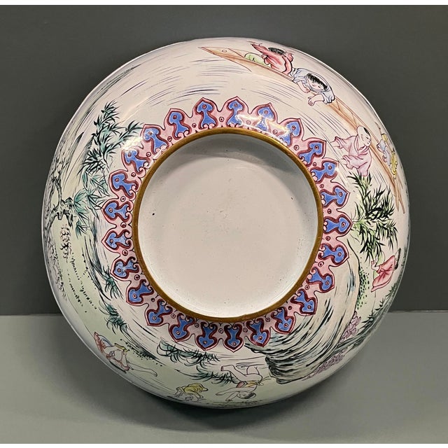 Chinese Canton style enamel on copper bowl, unmarked. Combined shipping available, please inquire.