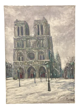 Pierre Peress, Notre-Dame de Paris, Oil on Canvas, 1980s