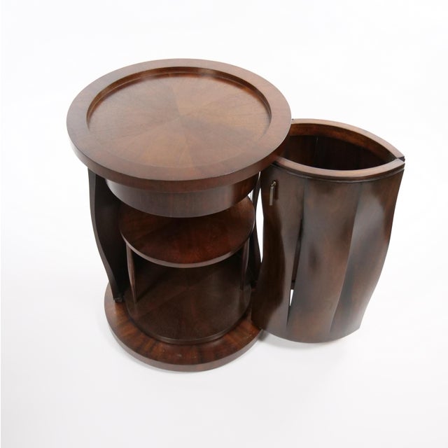 Mid 20th Century Mid-Century Modern Mahogany Drum-Shaped Revolving Side Table For Sale - Image 5 of 9
