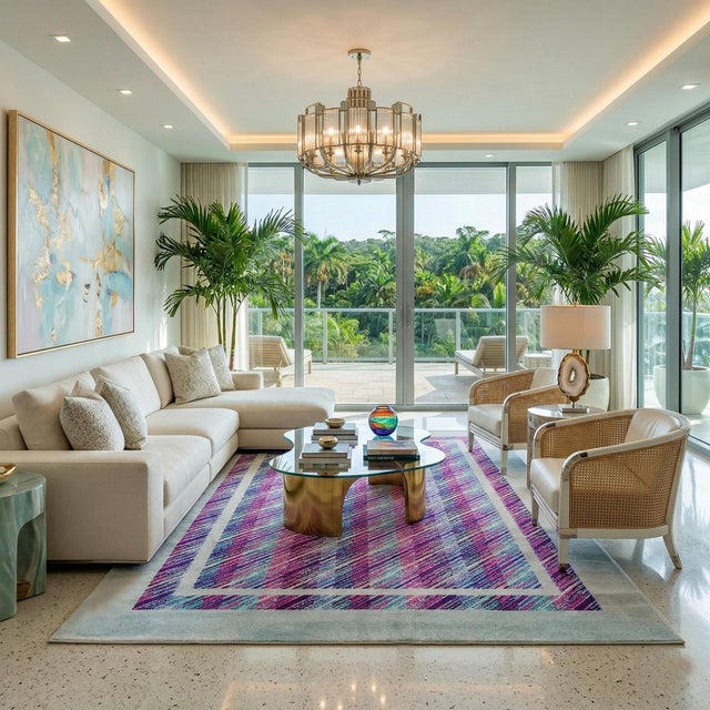 Mid-Century Modern Italian Geometric Wool Rug by Missoni for T& J Vestor, 1980s For Sale - Image 3 of 11