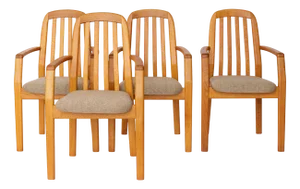 Mid-Century Modern Dining Armchairs in Oak from Dyrlund, Denmark, 1970s, Set of 4