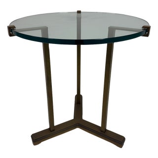 Bronze and Glass Side Table by Peter Ghyczy, 1980s For Sale