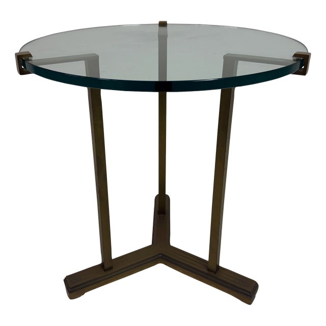 Bronze and Glass Side Table by Peter Ghyczy, 1980s For Sale