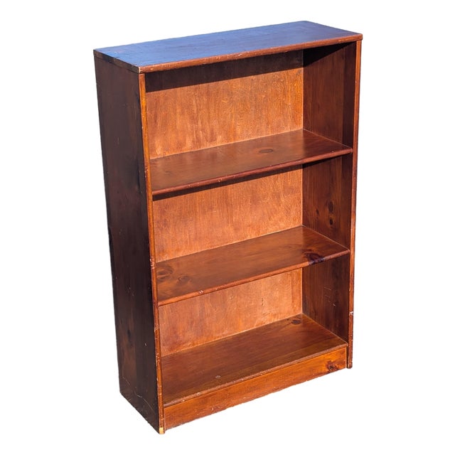 Mid 20th Century Modern Solid Wood Low Bookshelf Bookcase For Sale