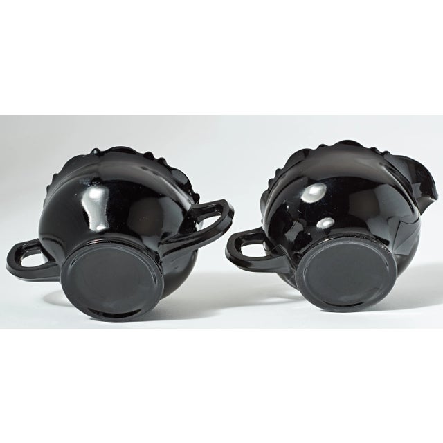 Early 20th Century Black Glass Cream and Sugar Set For Sale - Image 4 of 5