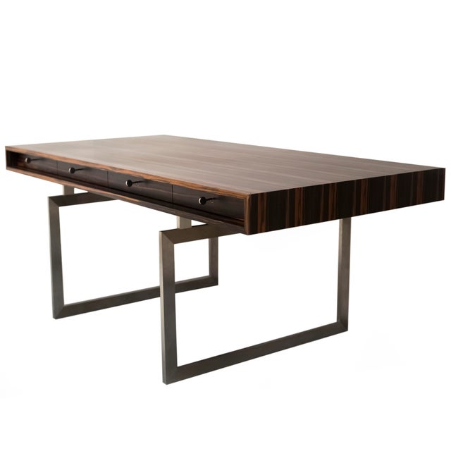 Mid-Century Modern Late 20th Century Attributed to Bodil Kjaer Re-Edition Desk and Two File Boxes For Sale - Image 3 of 16