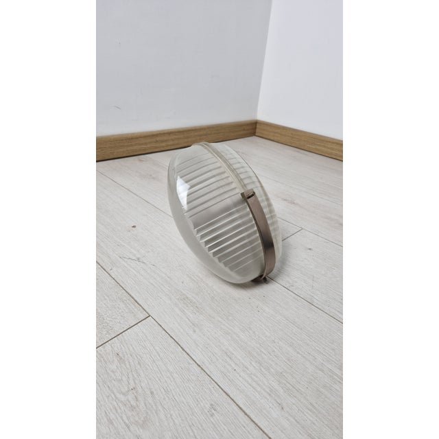 Silver Lambda Wall Lamp in Nickel-Plated Brass with Pressed Glass Diffusers by Vico Magistretti for Artemide, 1960s For Sale - Image 8 of 17