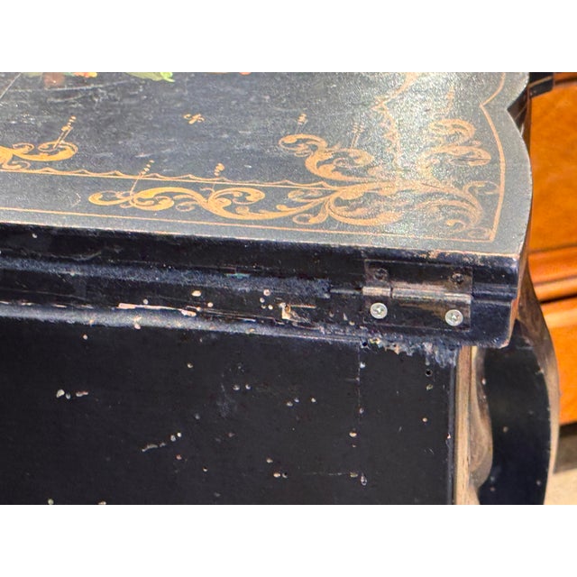 19th Century Black Lacquer Game Table For Sale - Image 9 of 13