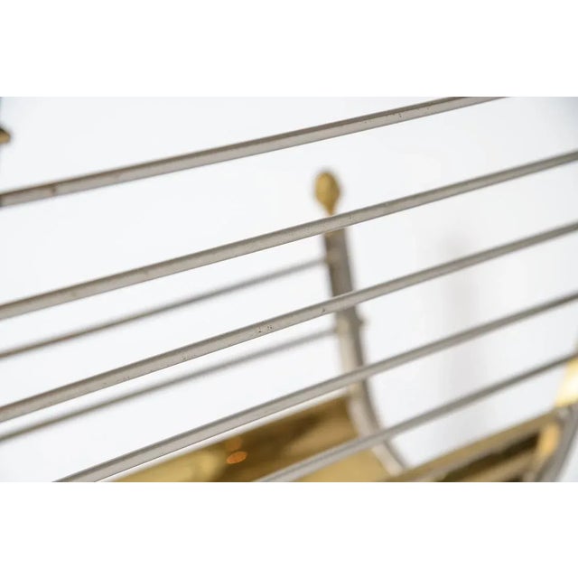 Maison Jansen Polished Brass & Steel Ram Head Magazine Rack/Holder For Sale - Image 10 of 10