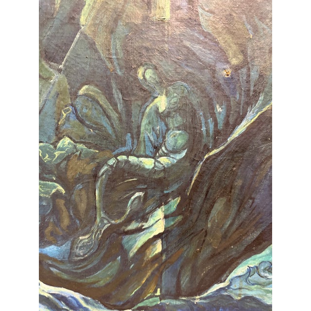 Large 1930s Modernist Expressionist Seascape Oil Painting by Vadim Chernoff – Pafa Exhibited 1939 For Sale - Image 9 of 10