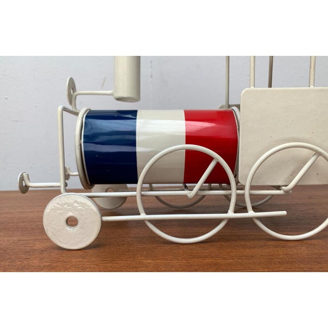 Metal Vintage French Flag Tin Locomotive Figurine For Sale - Image 7 of 18