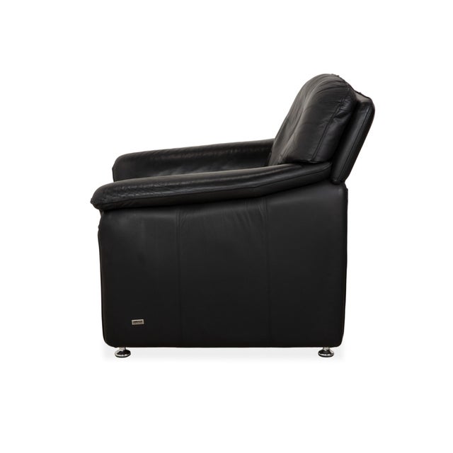 Atlanta Armchair in Black Leather from Lauuser For Sale - Image 11 of 12