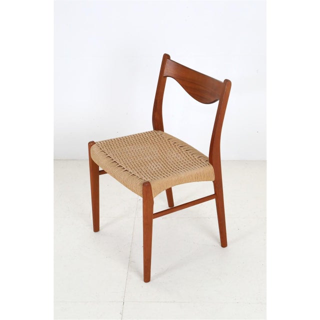 Danish GS60 Chairs in Teak and Paper Cord by Arne Wahl Iversen for Glyngøre Stolefabrik, 1970s, Set of 6 For Sale - Image 6 of 18