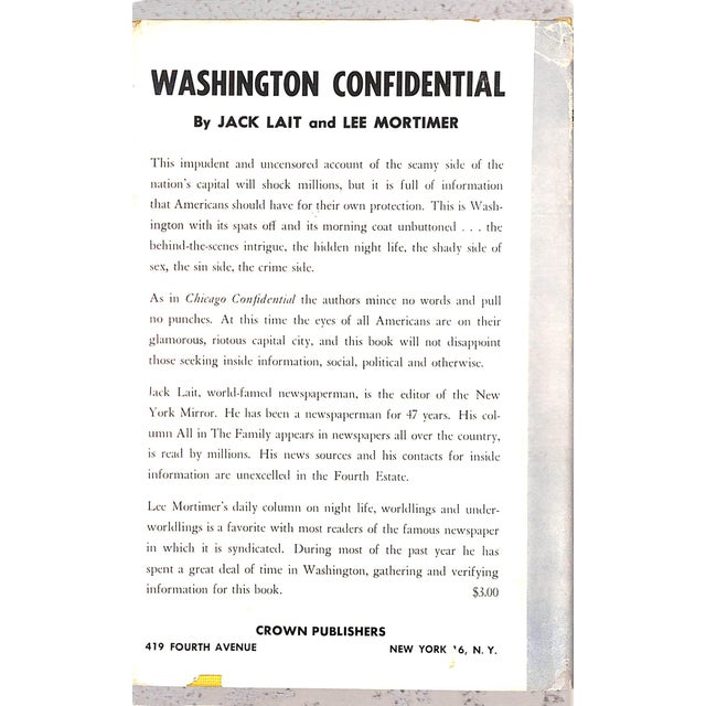 The Lowdown on the Big Town LAIT, Jack and MORTIMER, Lee [316] pp. Crown Publishers 1951 Sixth Printing 8 1/4" x 5 3/4"