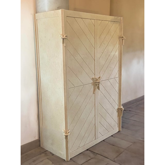 Late 20th Century Vintage Contemporary Armoire With Pocket Doors Chairish