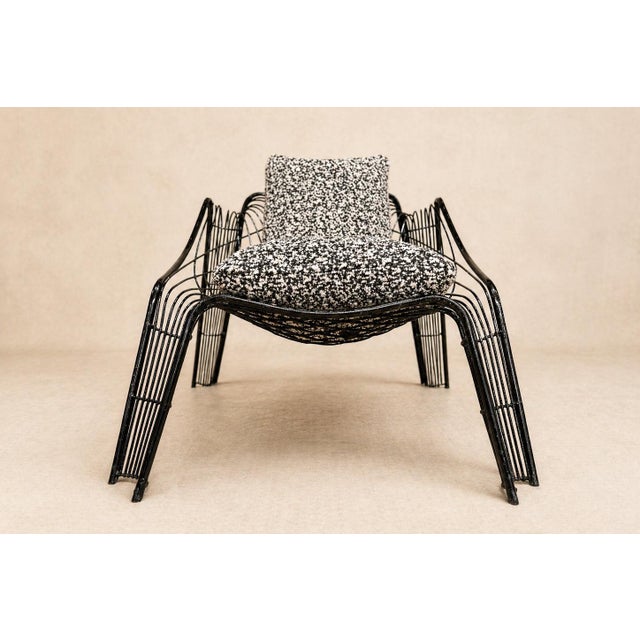 Pair of Organic-shaped Iron Armchairs with Bouclé Upholstery, Brazil, 1950s – Lot 677B For Sale - Image 12 of 18