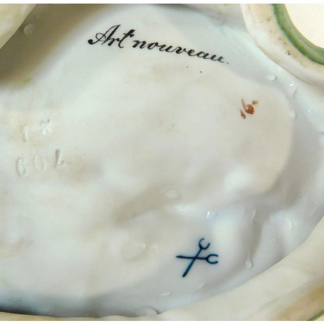 Antique 19th Century Art Nouveau Figural Woman & Child Porcelain Tray Dish For Sale - Image 15 of 16