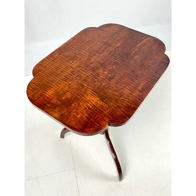 Antique Tiger Maple Tilt-Top Candle Stand For Sale - Image 4 of 12