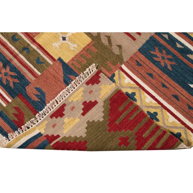 21st Century Contemporary Kilim Rug 6 '7'' X 9' 8''. For Sale - Image 4 of 12
