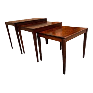 Mid 20th Century Danish Rosewood Nesting Tables by Bent Silberg Mobler - Set of 3